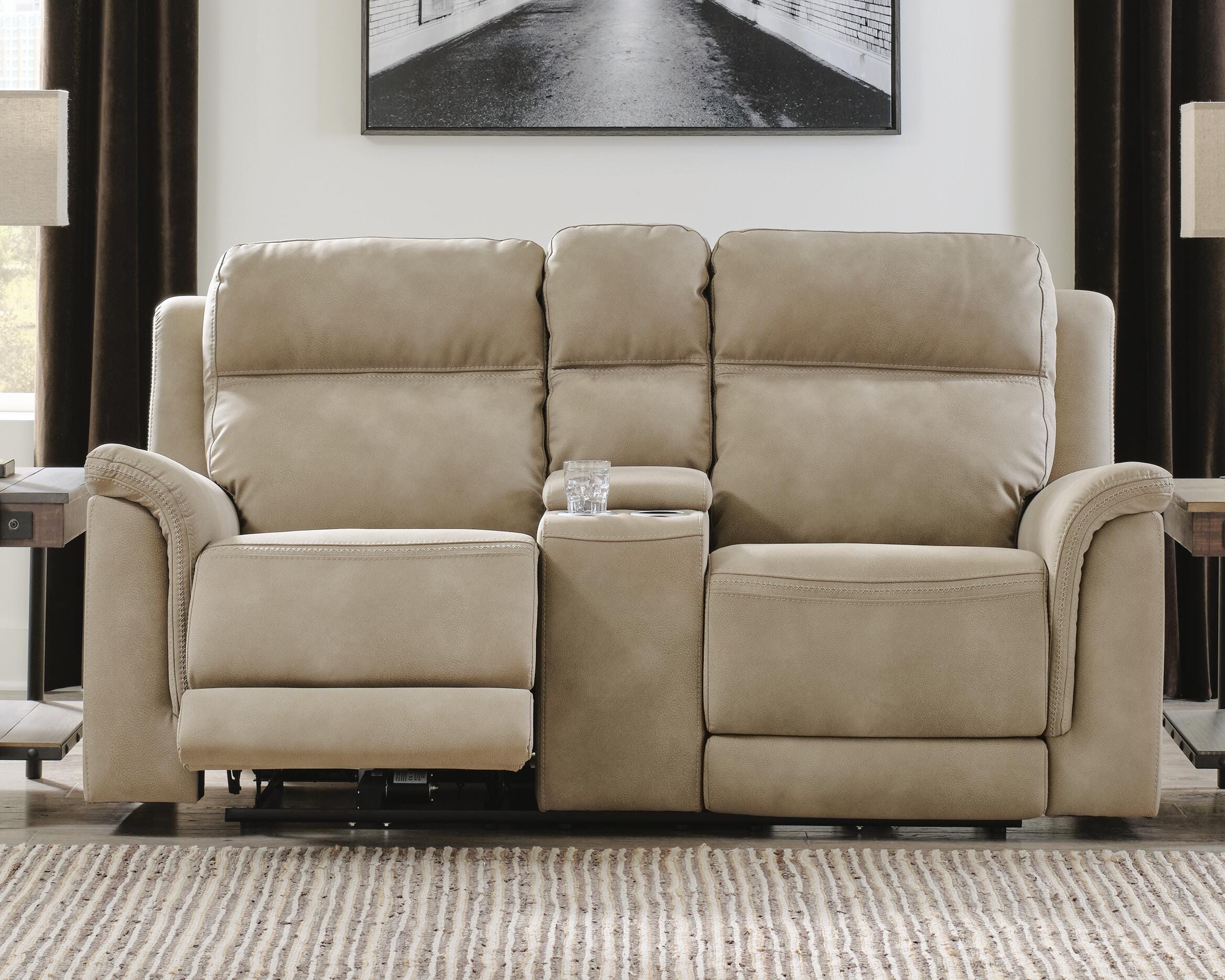 Next-Gen Durapella Power Reclining Loveseat with Console