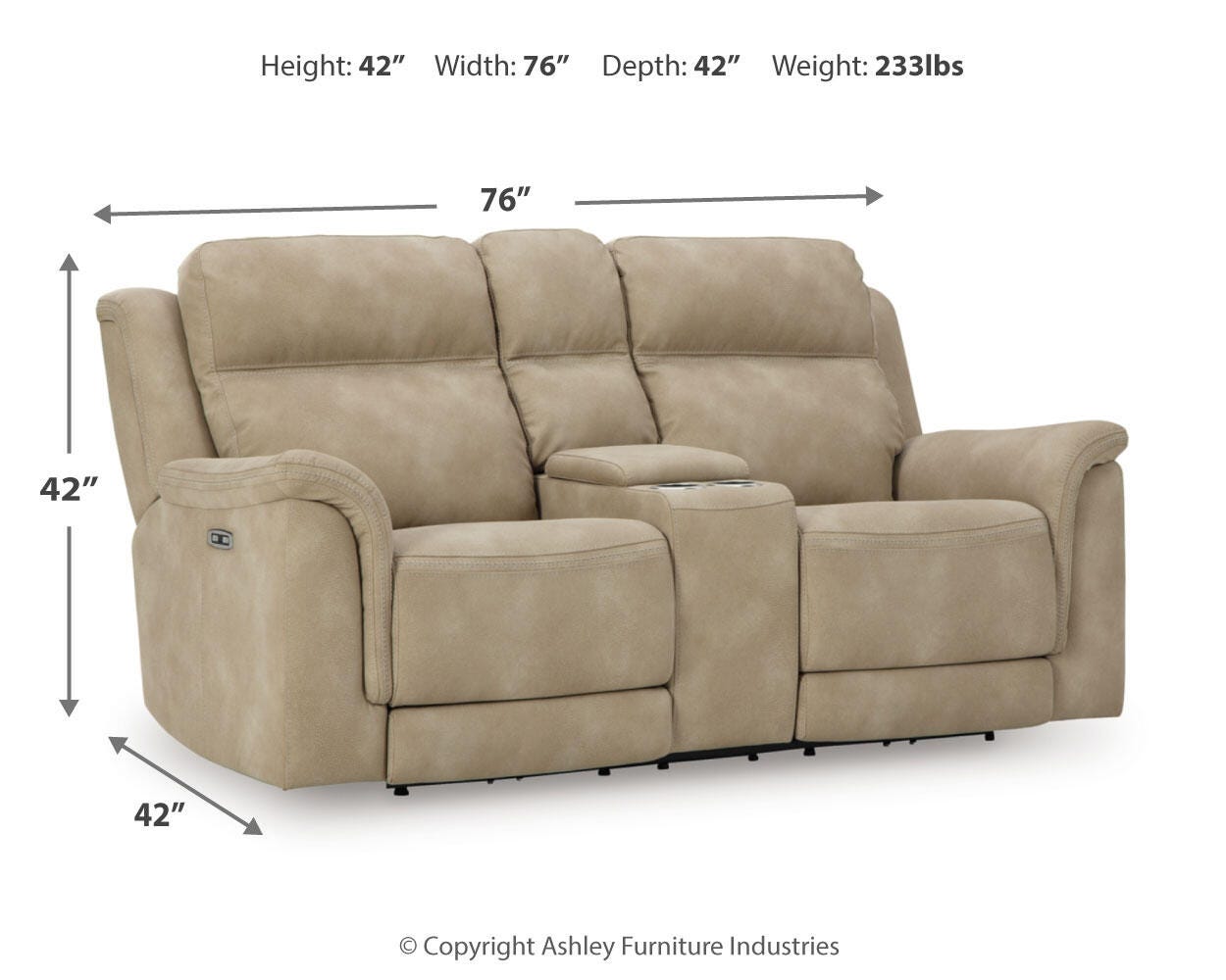 Next-Gen Durapella Power Reclining Loveseat with Console