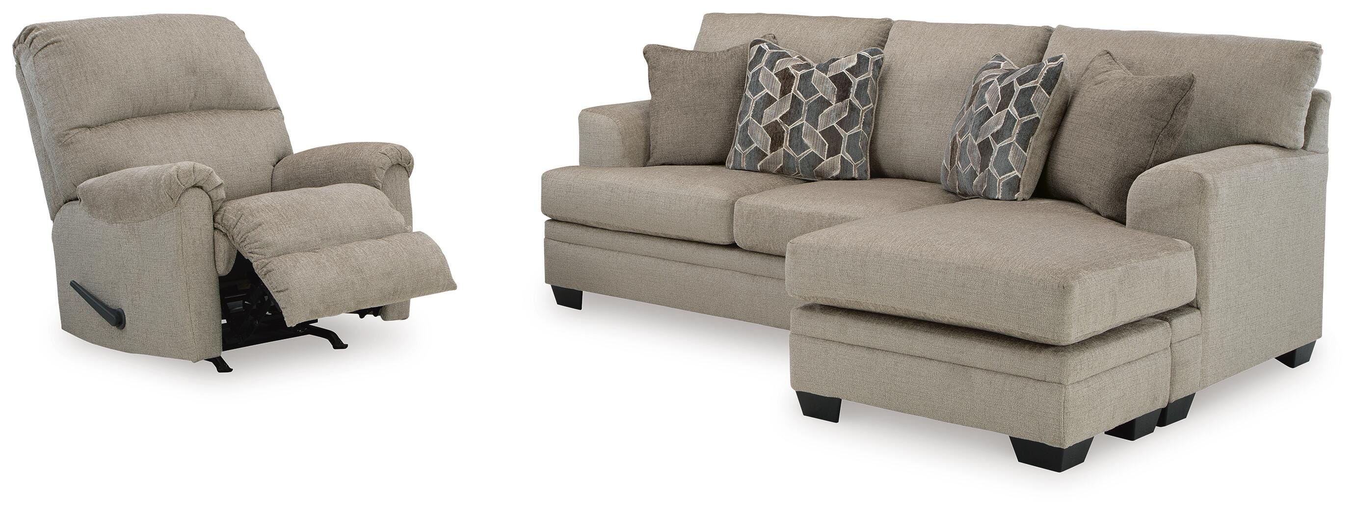 Stonemeade Sofa Chaise and Recliner