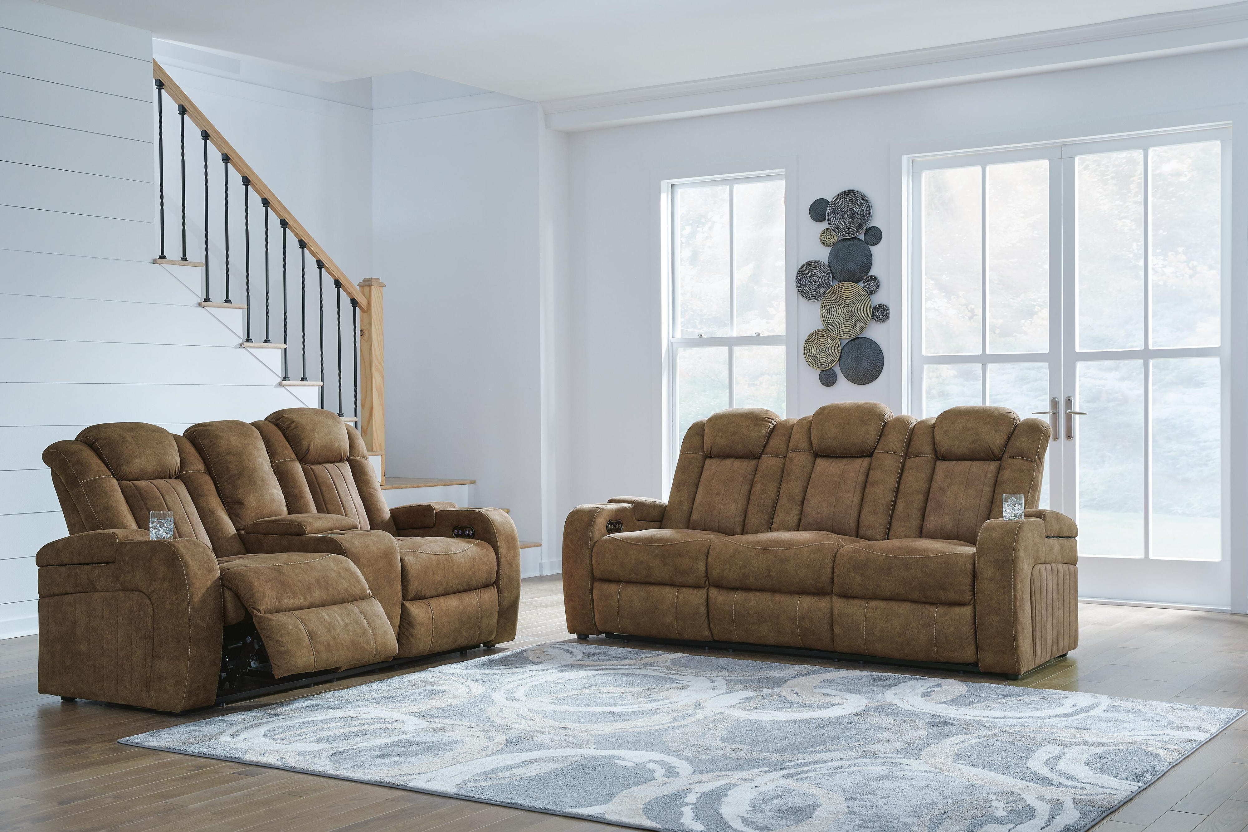 Wolfridge Dual Power Reclining Sofa and Loveseat