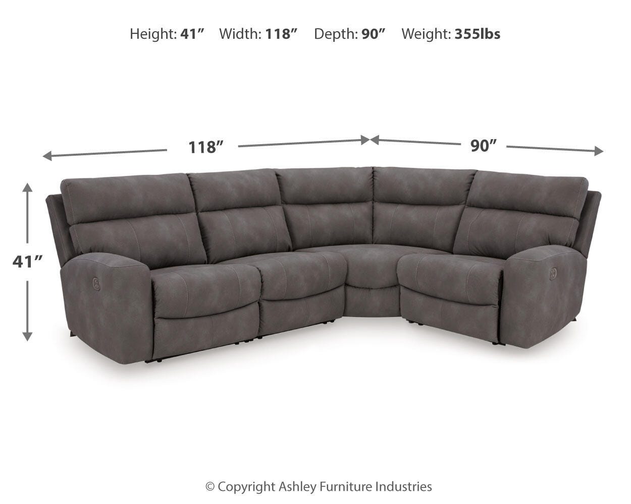 Next-Gen Durapella 4-Piece Power Reclining Sectional