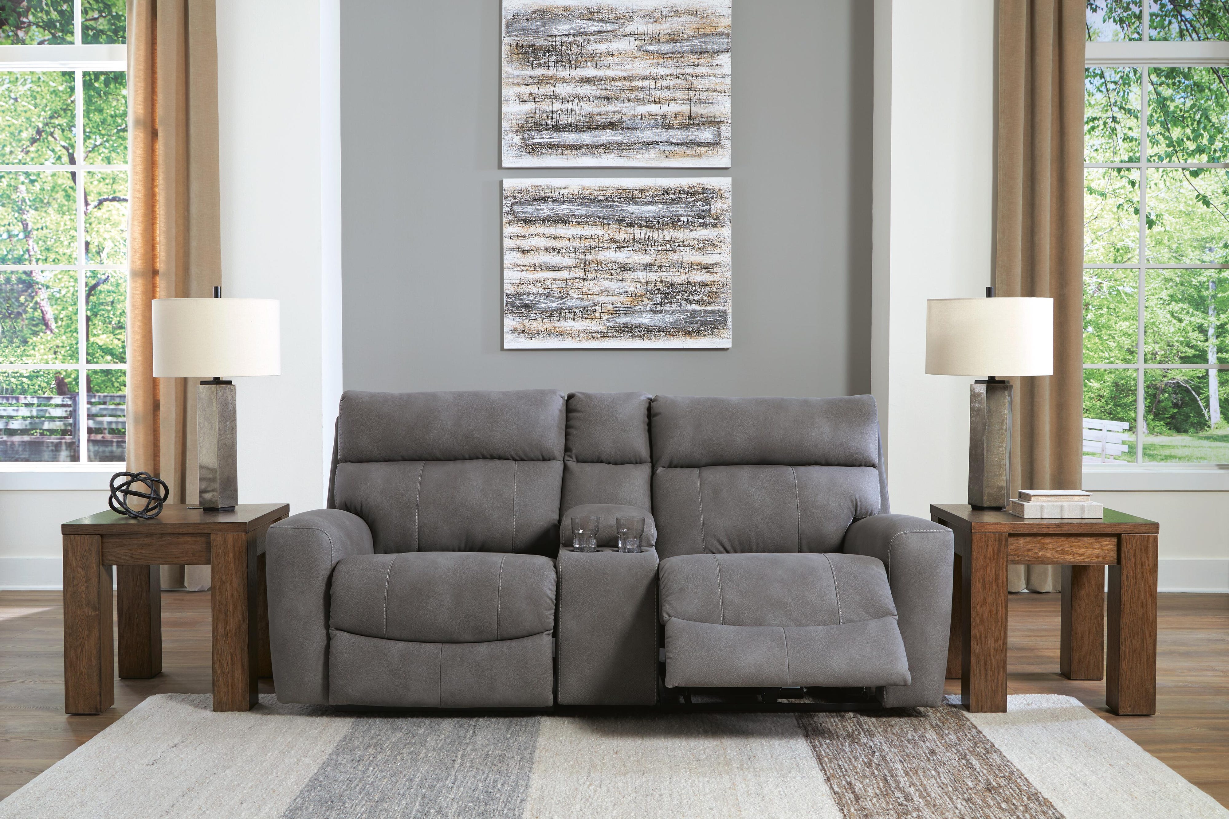 Next-Gen Durapella 3-Piece Power Reclining Sectional Loveseat with Console