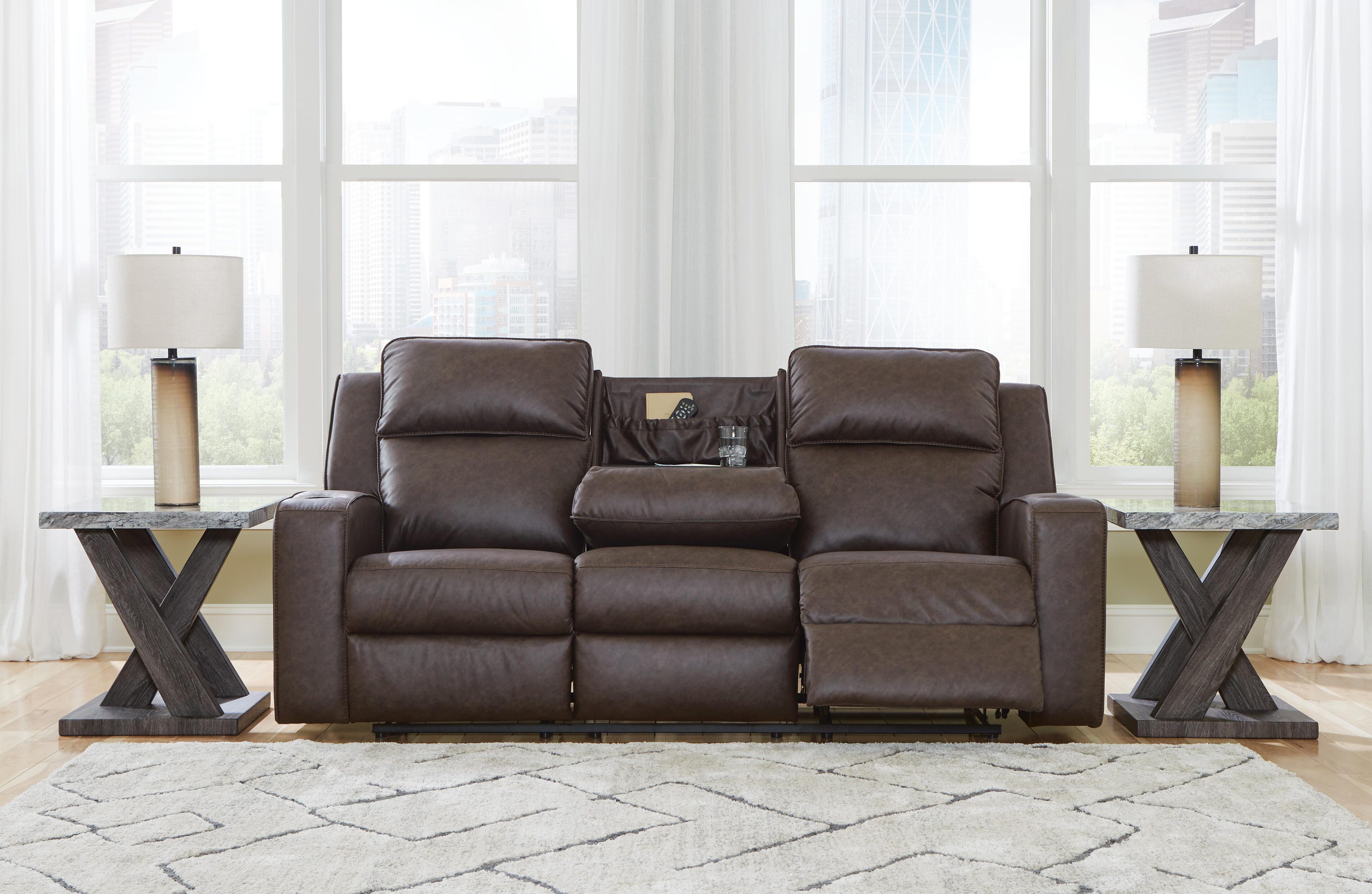Lavenhorne Reclining Sofa with Drop Down Table