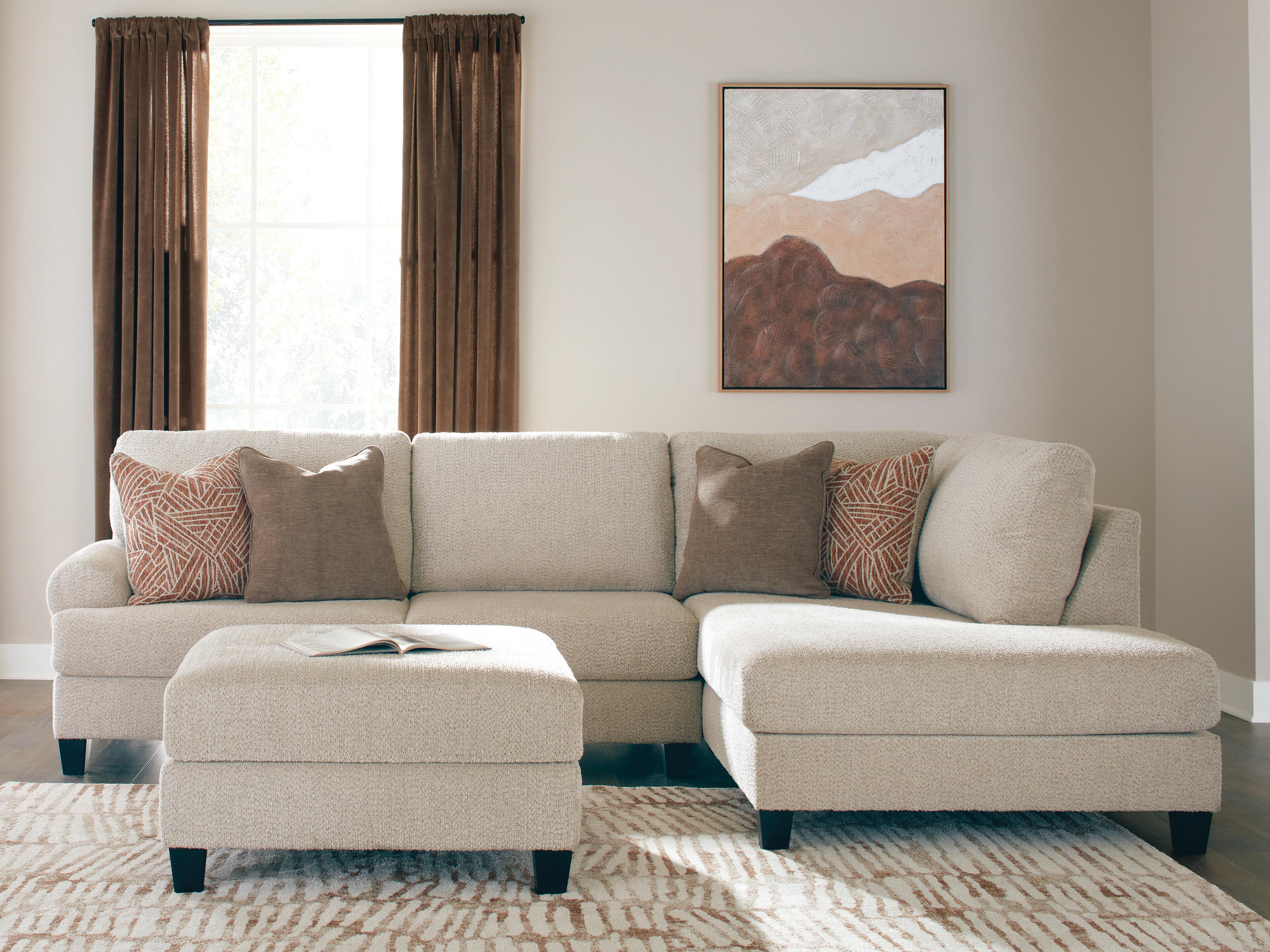 Steelwater Retreat 2-Piece Sectional with Chaise and Oversized Accent Ottoman