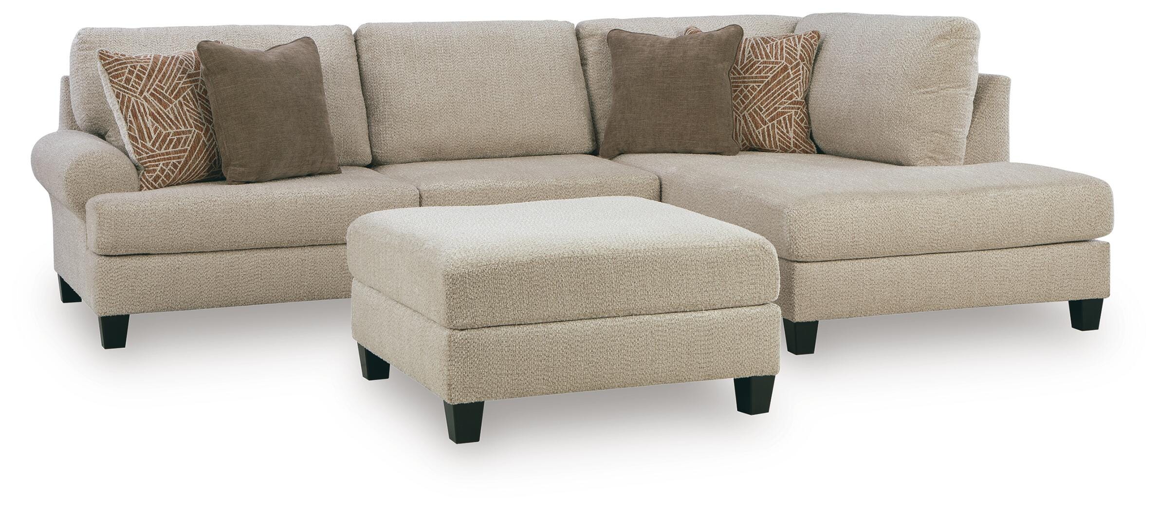 Steelwater Retreat 2-Piece Sectional with Chaise and Oversized Accent Ottoman