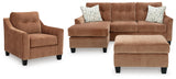 Amity Bay Sofa Chaise, Chair, and Ottoman