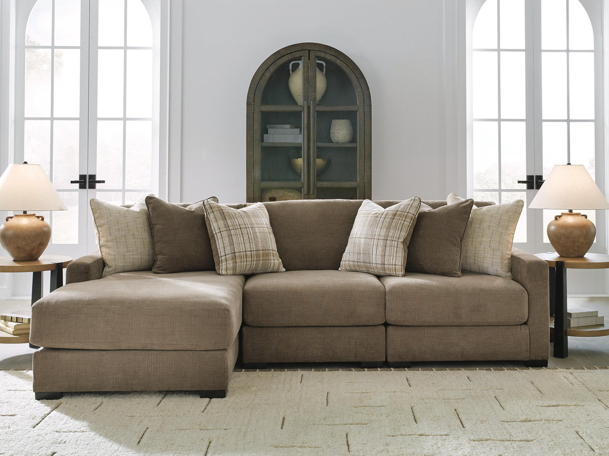 Camellia-Court 3-Piece Sectional with Chaise