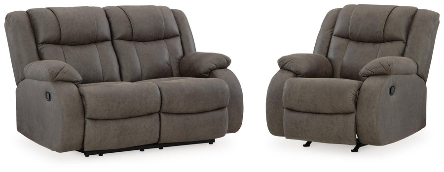 First Base Reclining Loveseat and Recliner
