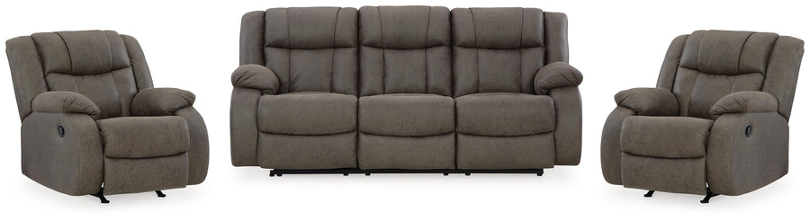 First Base Reclining Sofa and 2 Recliners