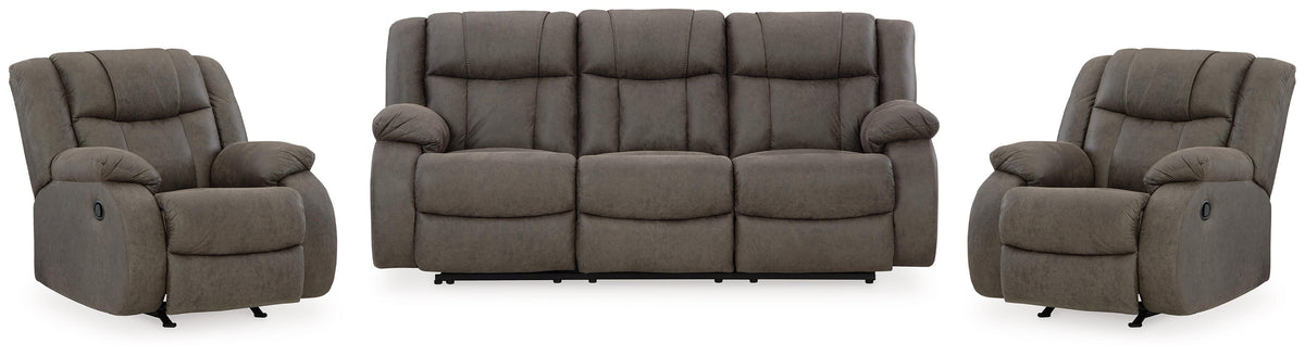 First Base Reclining Sofa and 2 Recliners