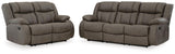 First Base Manual Reclining Sofa and Loveseat