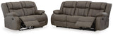 First Base Manual Reclining Sofa and Loveseat