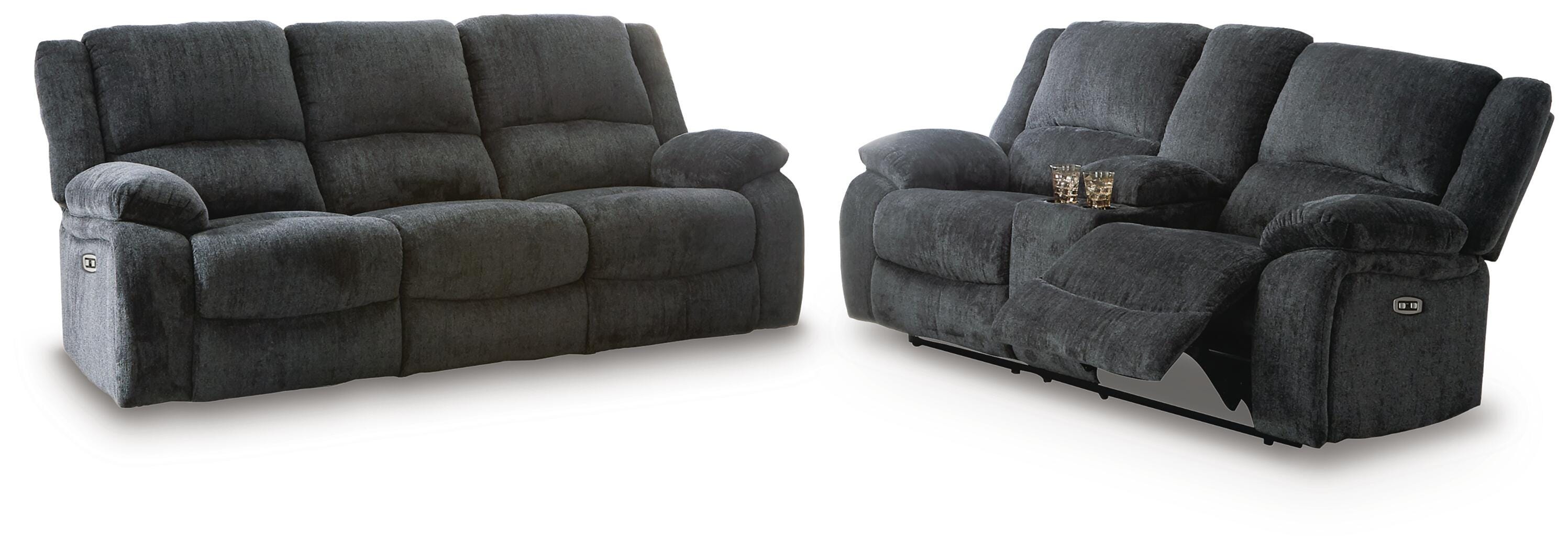Draycoll Power Reclining Sofa and Loveseat Set