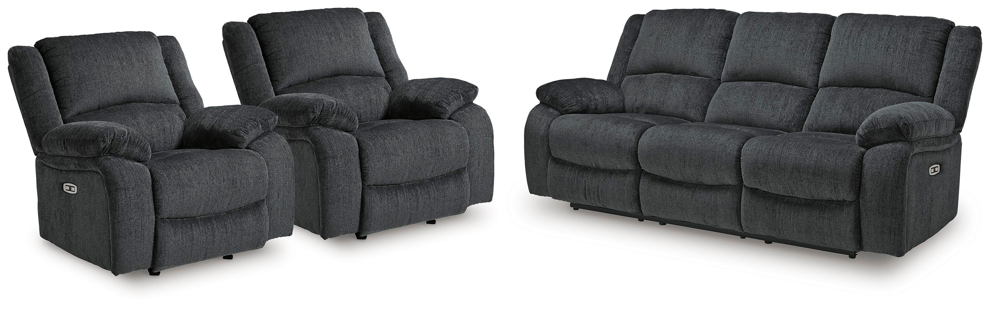 Draycoll Power Reclining Sofa and 2 Power Recliners