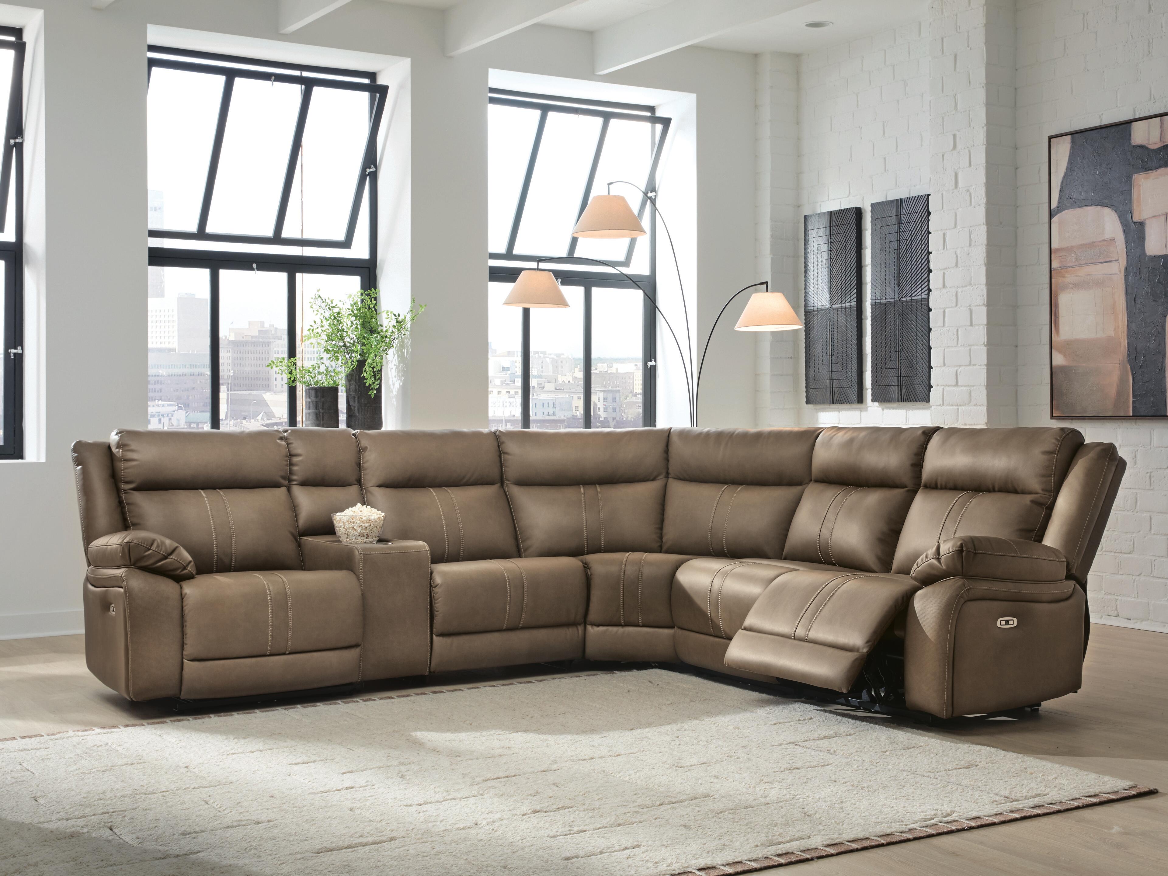 Max-Momentum 6-Piece Power Reclining Sectional with Audio Console