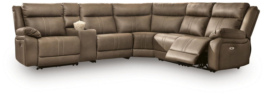 Max-Momentum 6-Piece Power Reclining Sectional with Audio Console