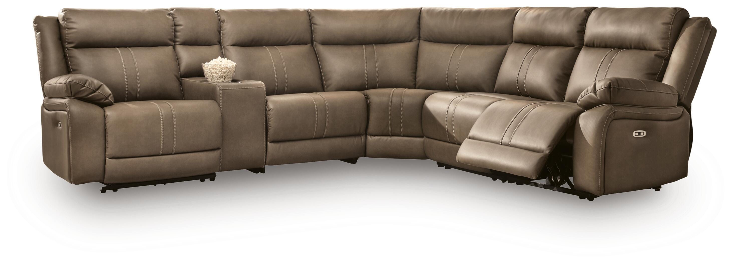 Max-Momentum 6-Piece Power Reclining Sectional with Audio Console