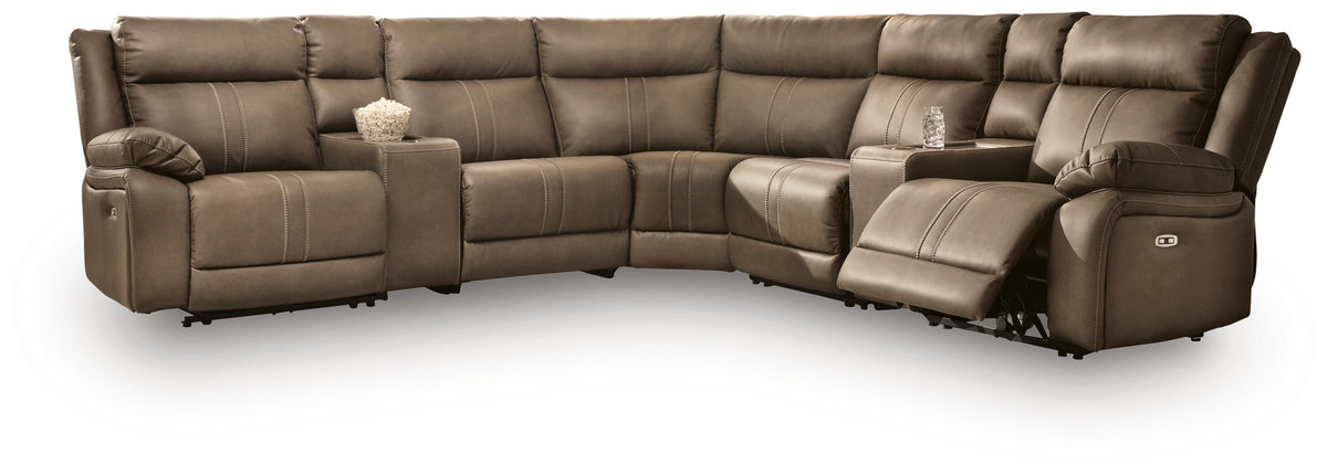 Max-Momentum 7-Piece Power Reclining Sectional with Audio Consoles