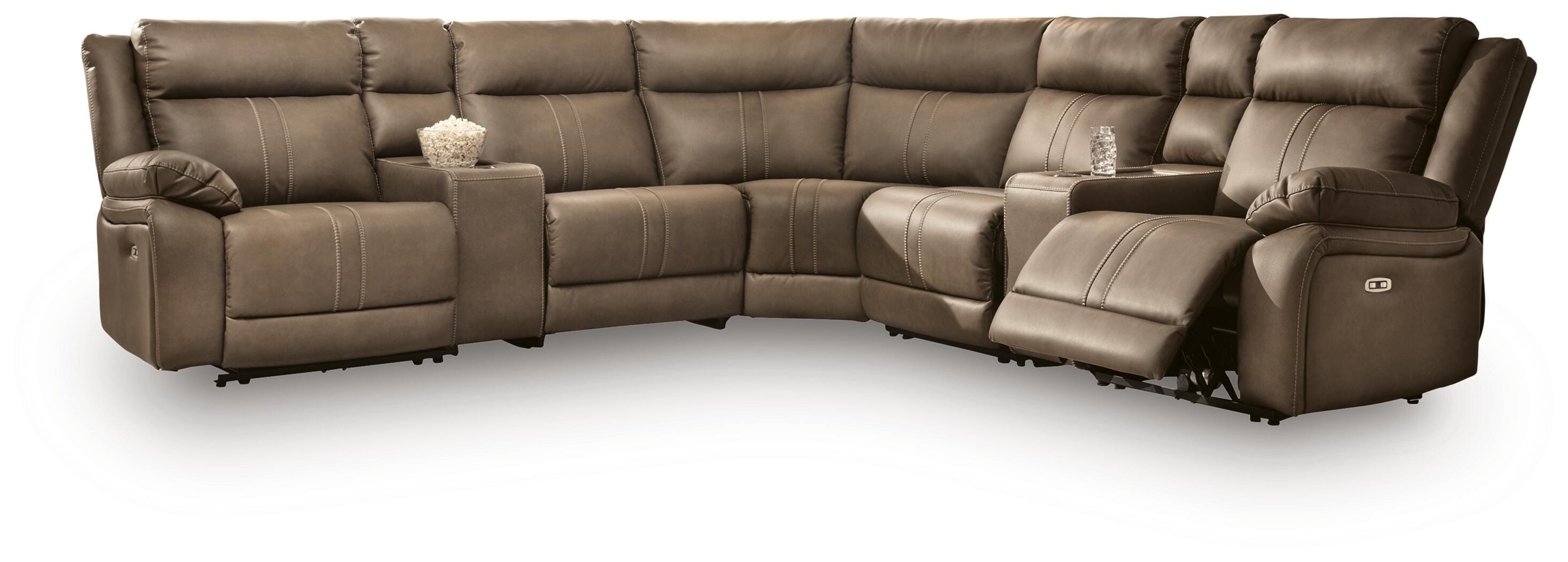 Max-Momentum 7-Piece Power Reclining Sectional with Audio Consoles