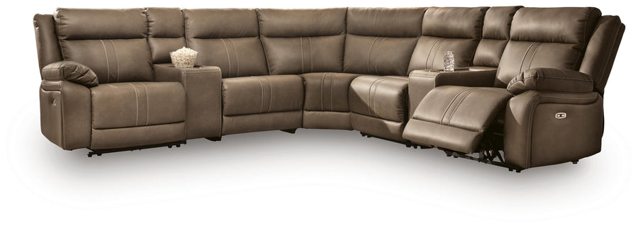 Max-Momentum 7-Piece Power Reclining Sectional with Audio Consoles