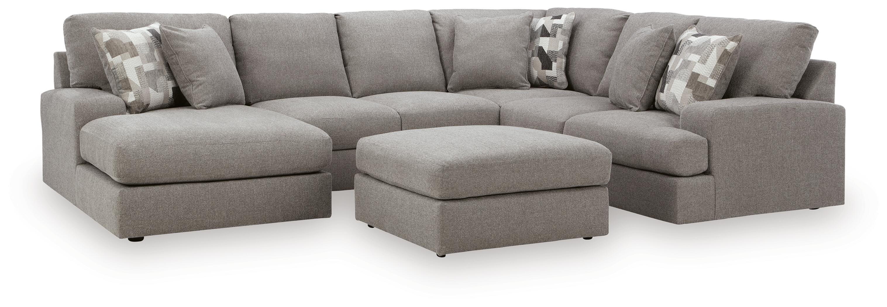 Lindon 3-Piece Sectional with Chaise and Oversized Accent Ottoman