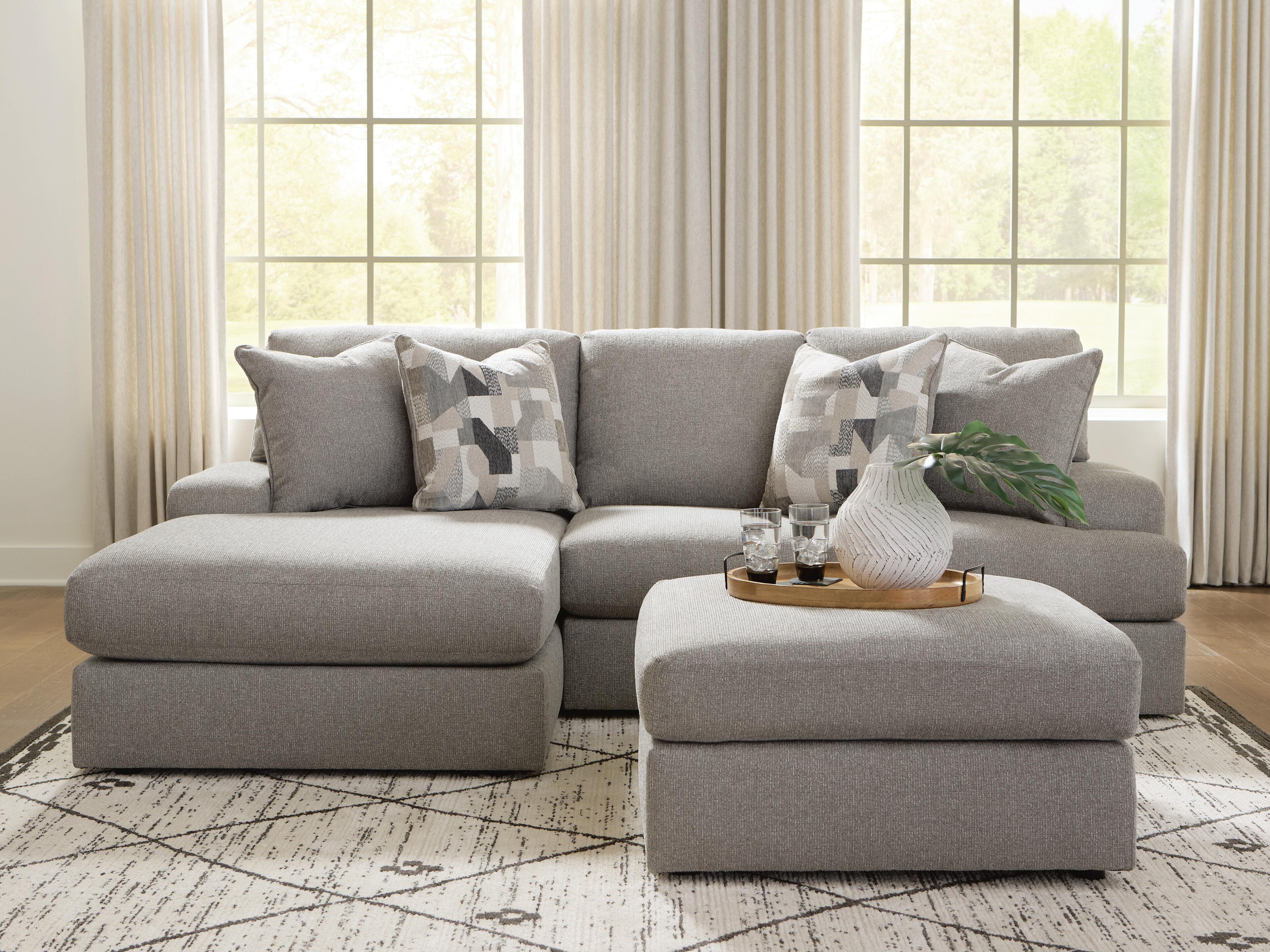 Lindon 2-Piece Sectional with Chaise and Oversized Accent Ottoman