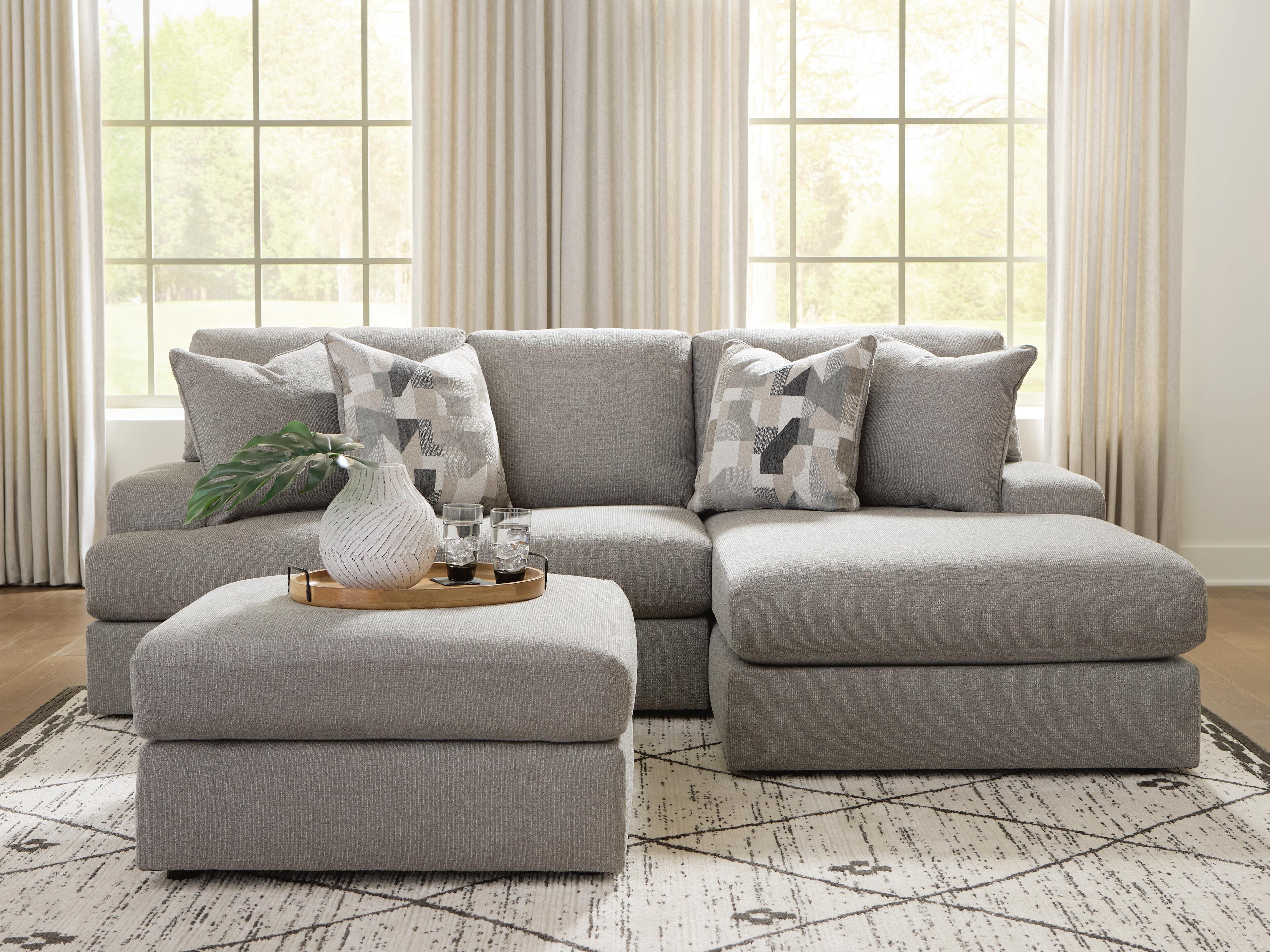 Lindon 2-Piece Sectional with Chaise and Oversized Accent Ottoman