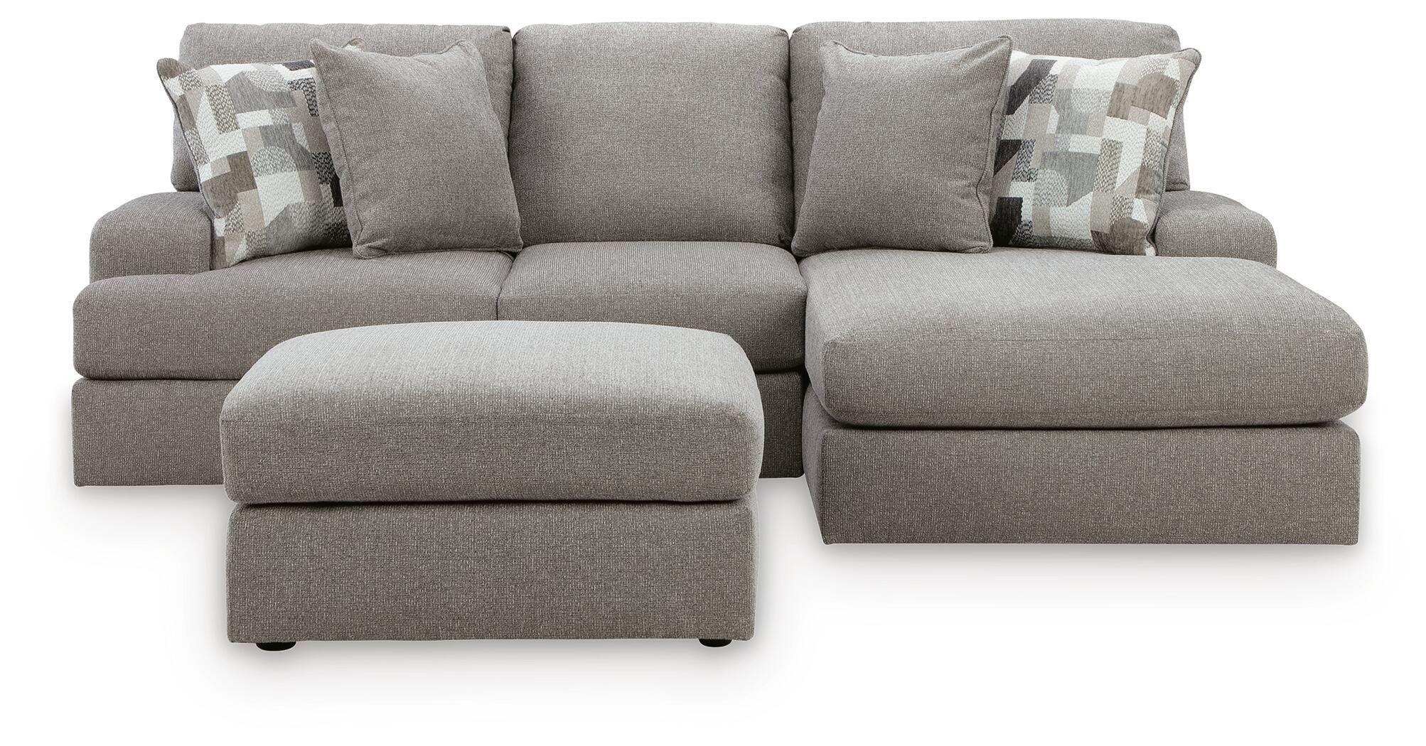 Lindon 2-Piece Sectional with Chaise and Oversized Accent Ottoman