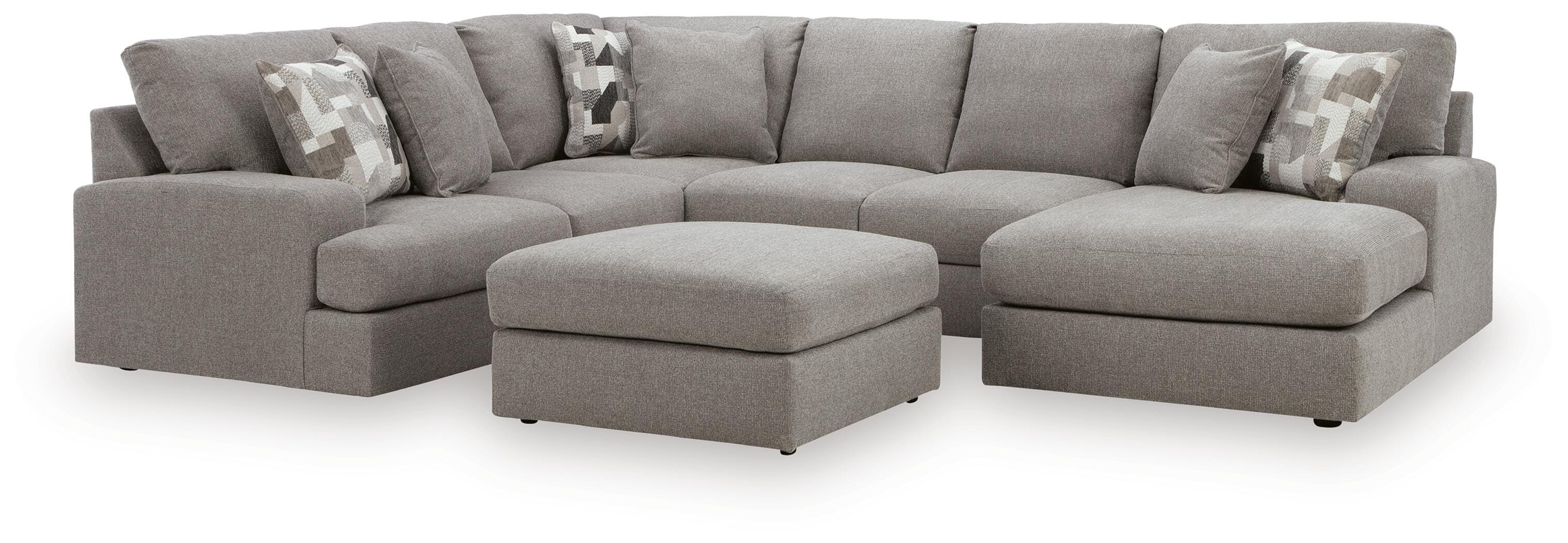 Lindon 3-Piece Sectional with Chaise and Oversized Accent Ottoman