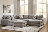 Lindon 3-Piece Sectional with Chaise and Oversized Accent Ottoman