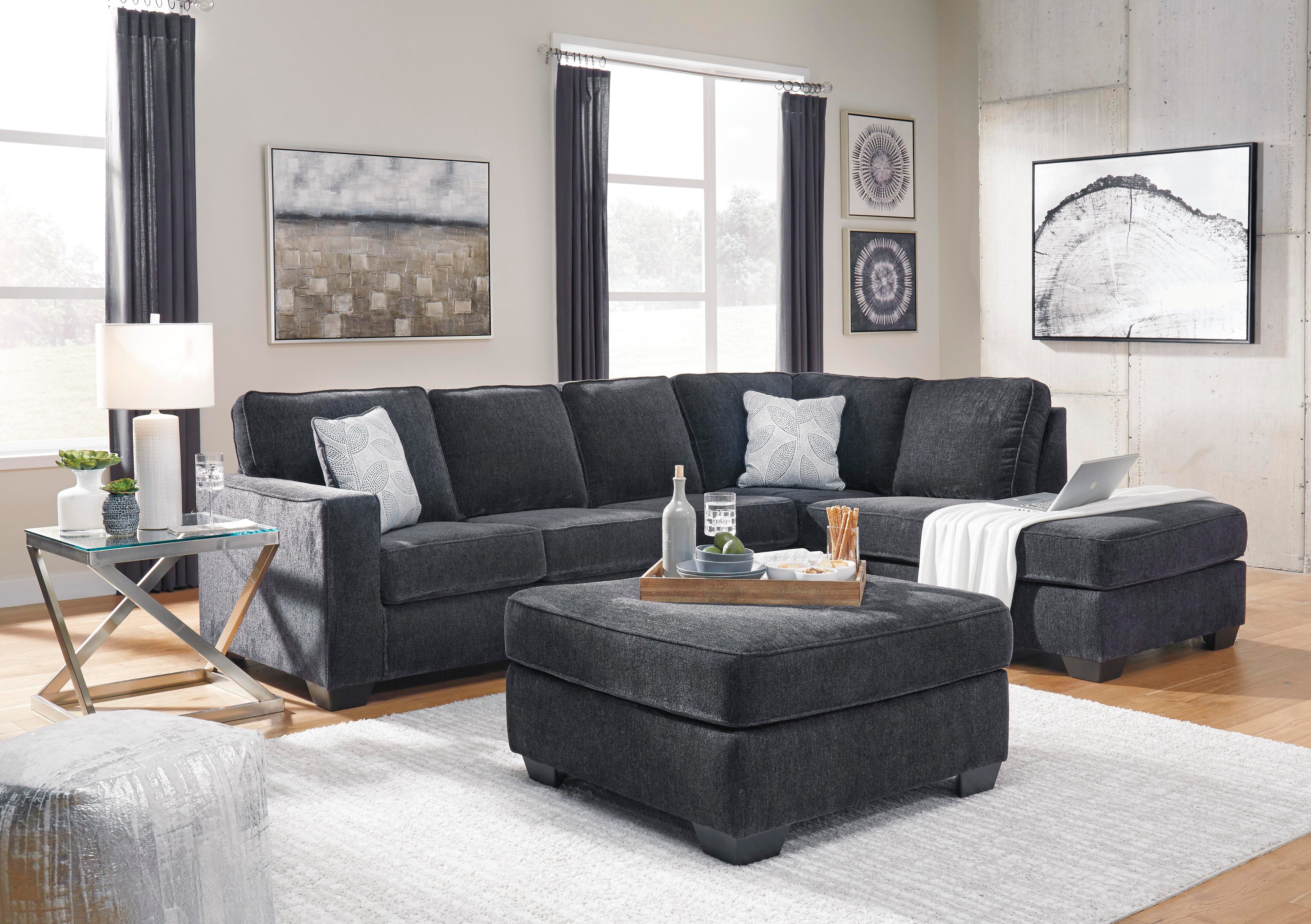 Altari 2-Piece Sectional with Chaise and Oversized Ottoman