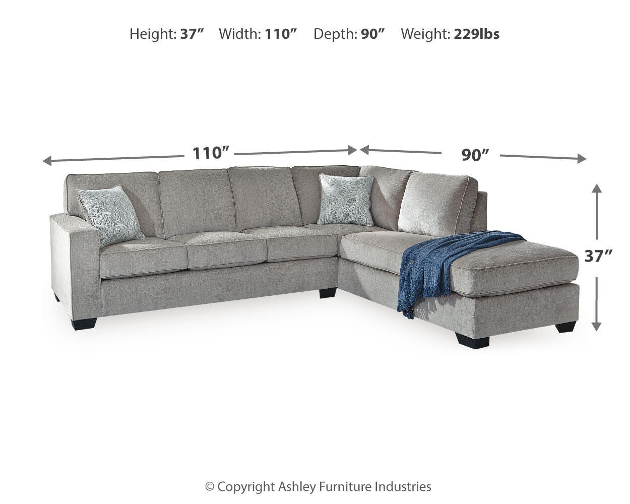 Altari 2-Piece Sleeper Sectional, Loveseat and Ottoman