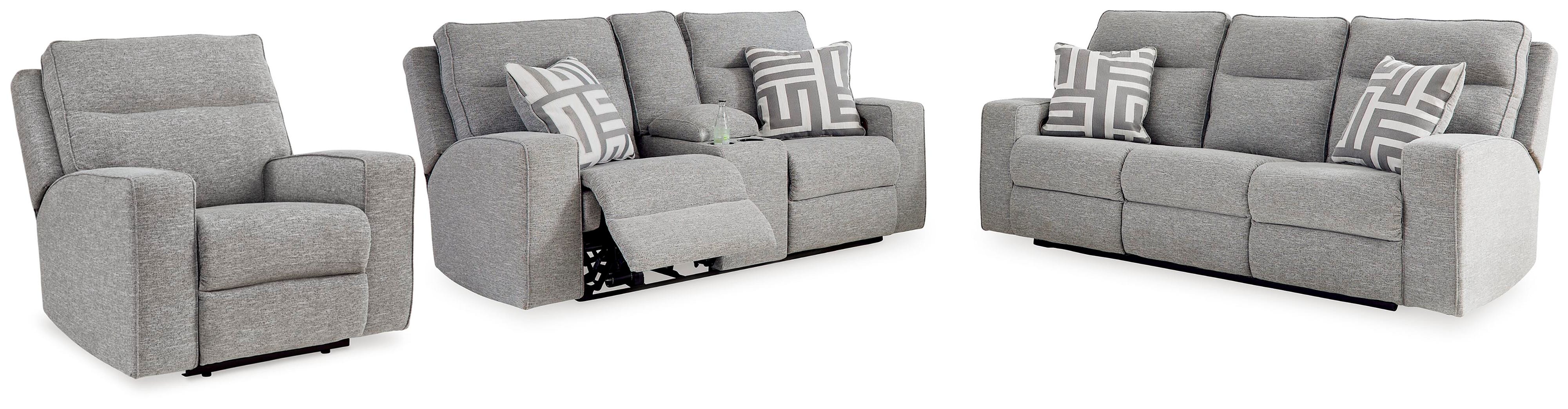 Biscoe Power Sofa, Loveseat and Recliner