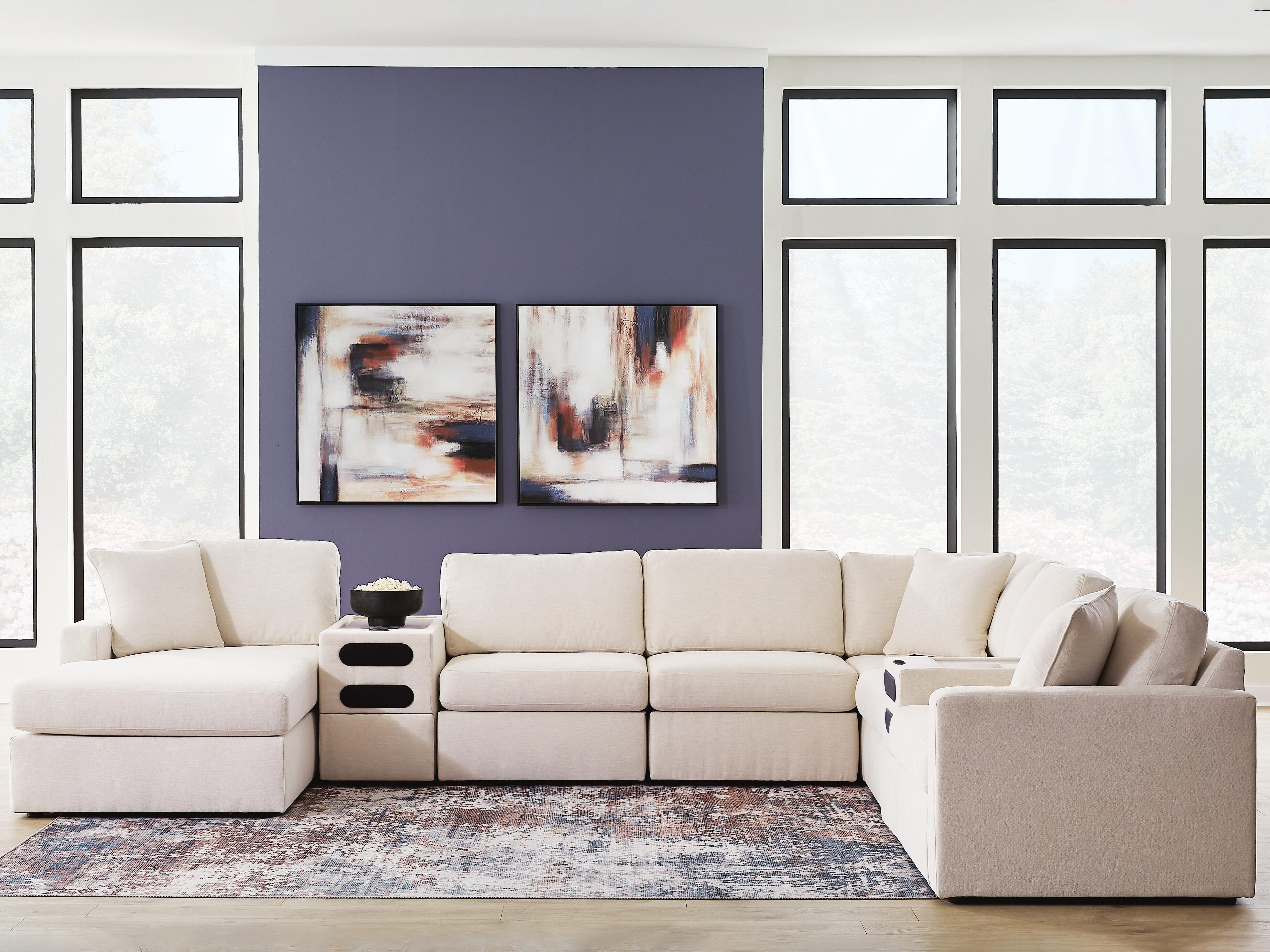 Solstice 8-Piece Sectional with Storage Chaise and Audio Consoles