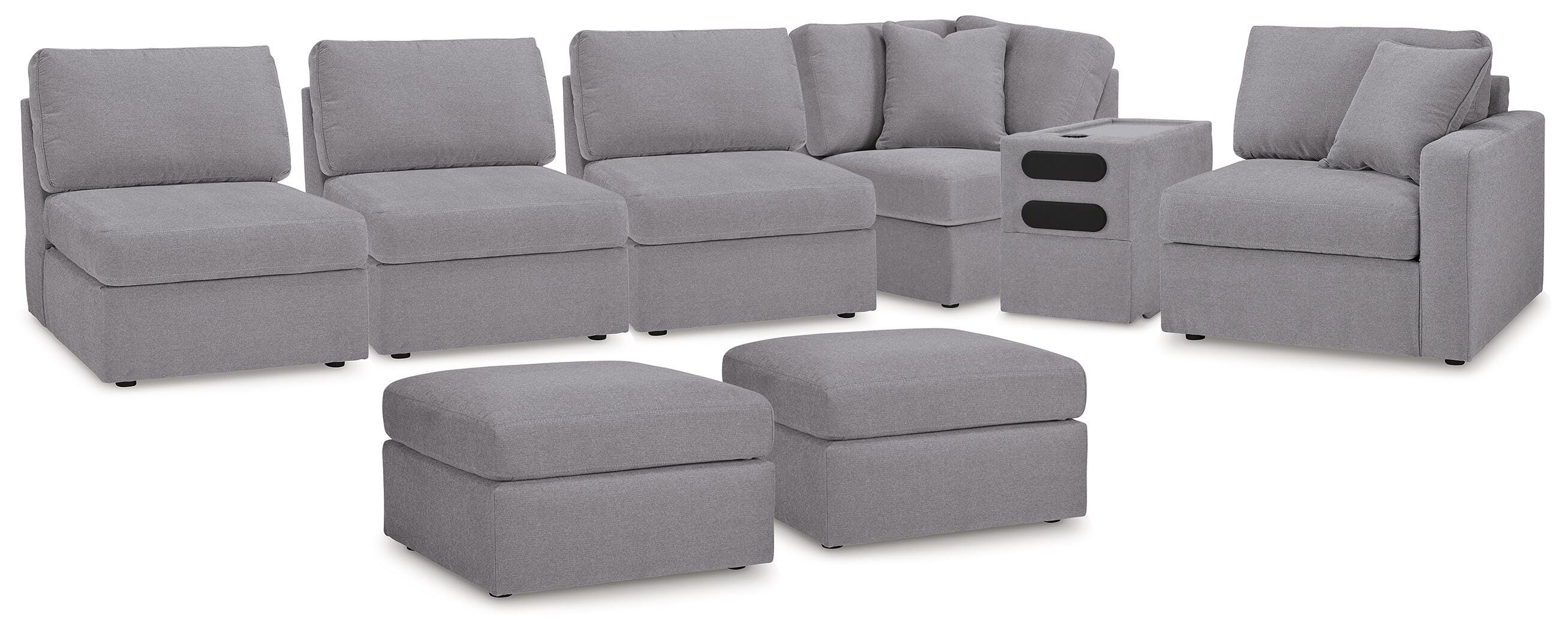 Solstice 6-Piece Sectional and 2 Ottomans