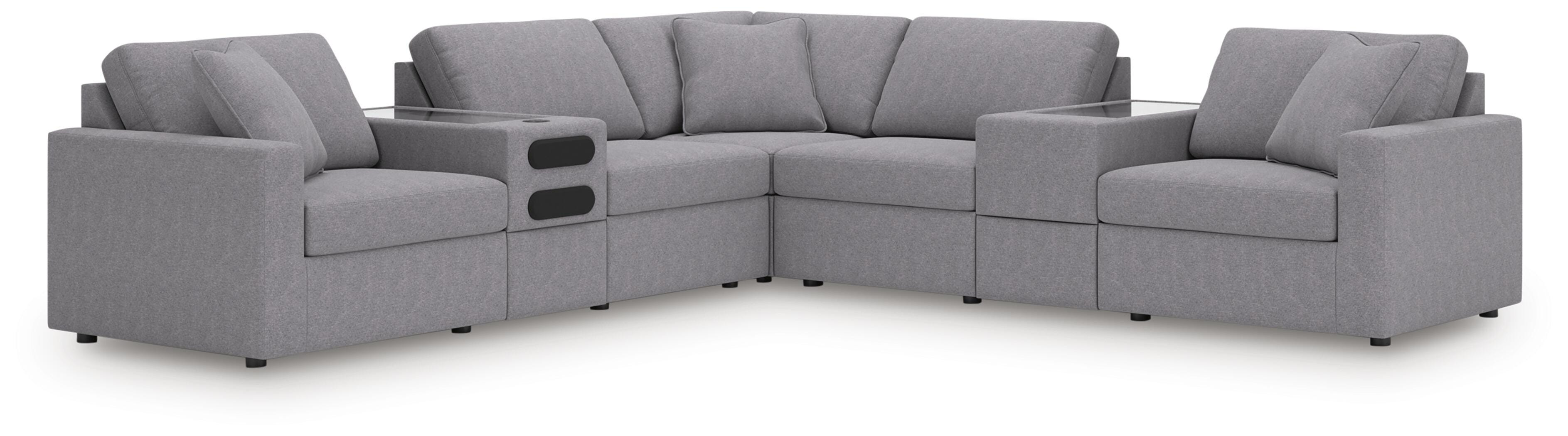 Modmax 7-Piece Balanced Sectional with Audio and Storage Consoles