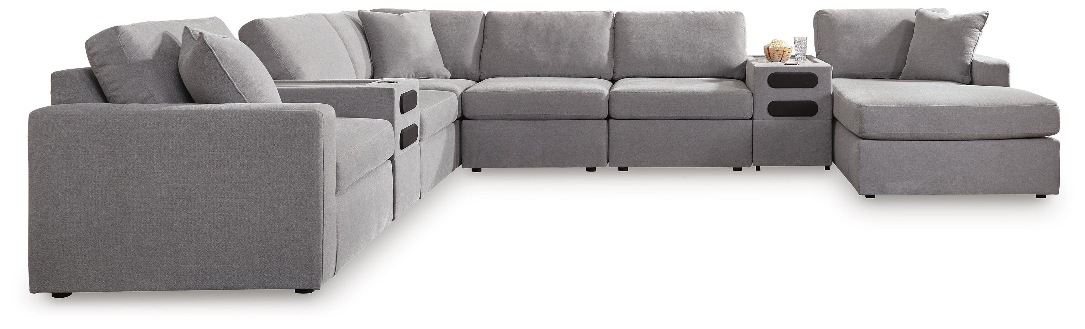 Solstice 8-Piece Sectional with Storage Chaise and Audio Consoles