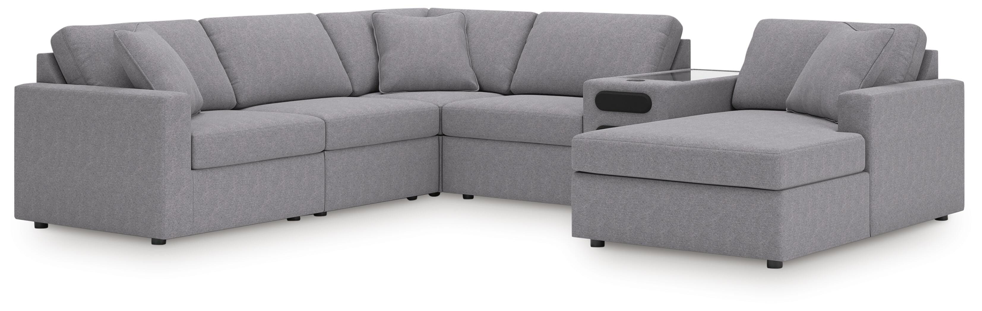 Solstice 6-Piece Sectional with Audio System and Chaise