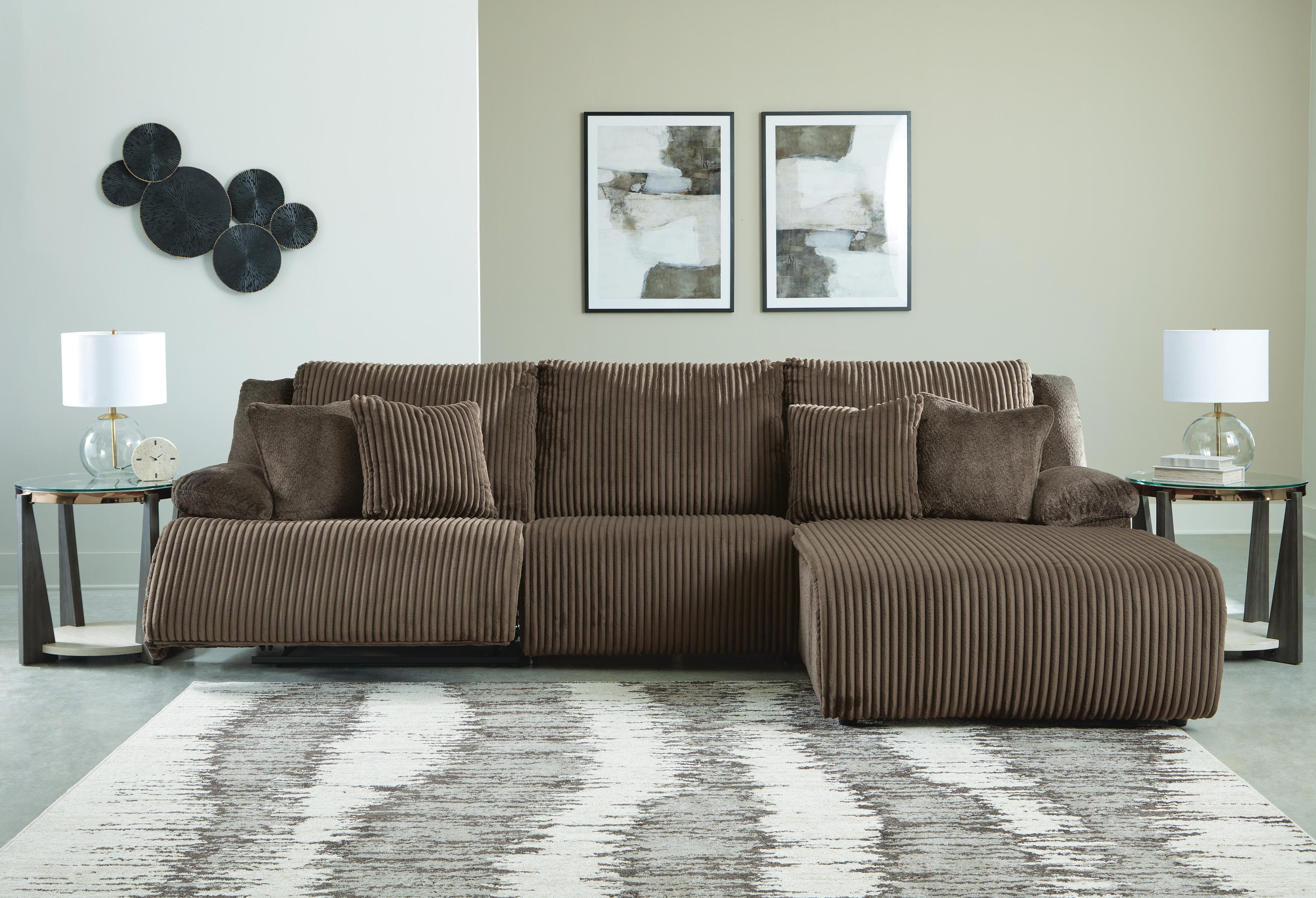 Top Tier 3-Piece Reclining Sectional Sofa Chaise