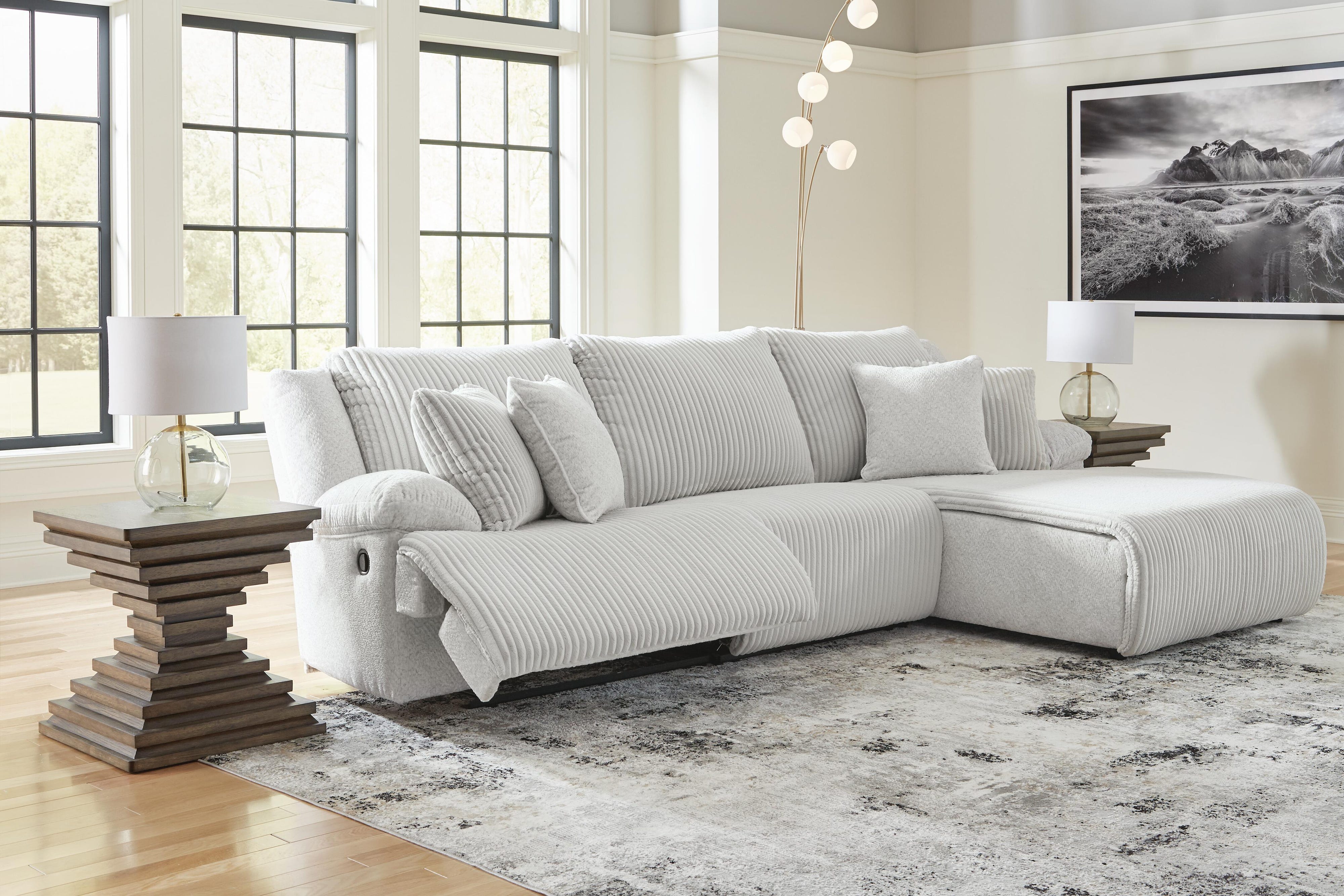 Top Tier 3-Piece Reclining Sectional Sofa Chaise