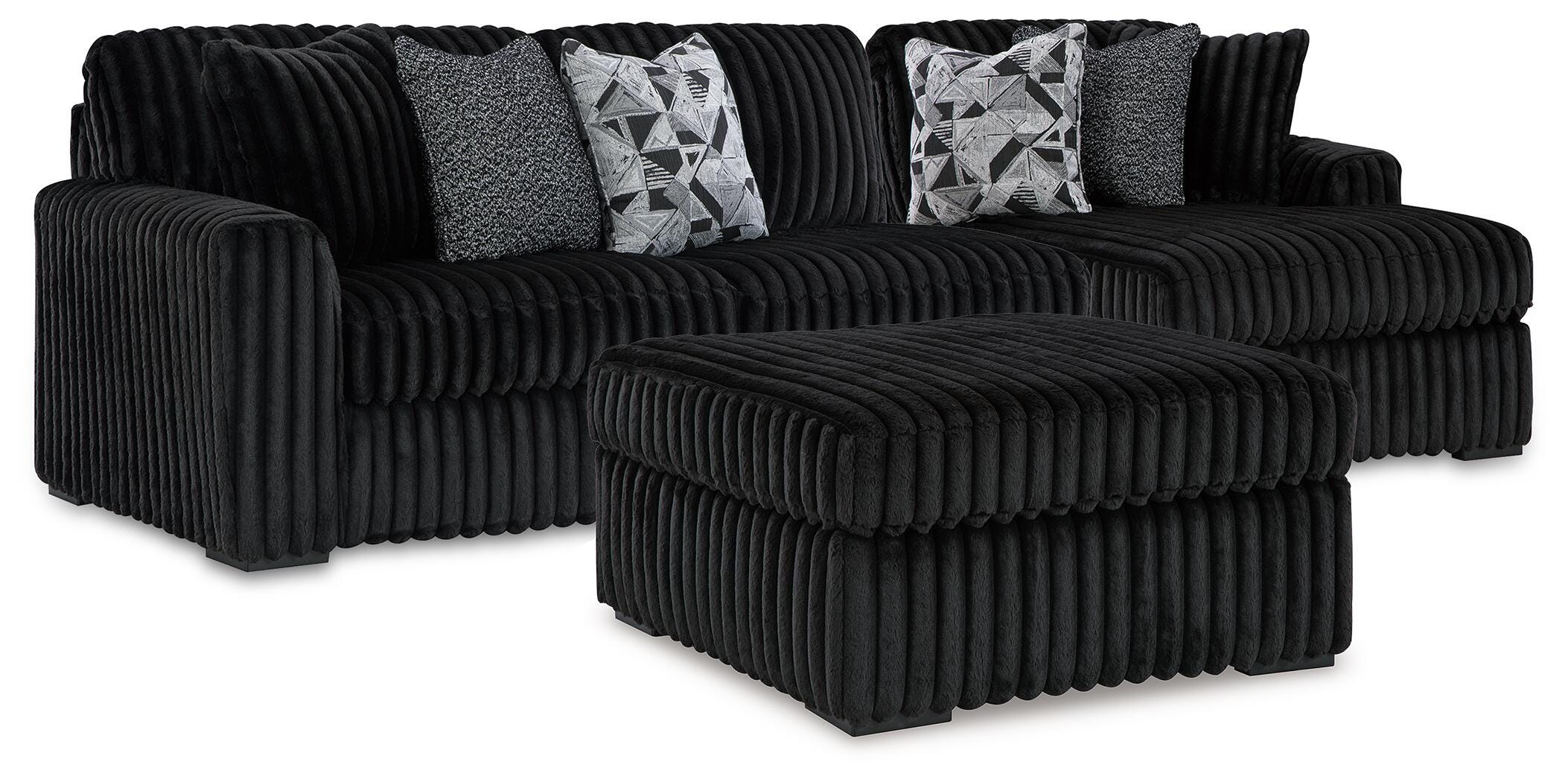 Midnight-Madness 2-Piece Sectional and Ottoman