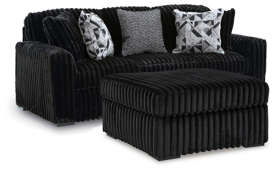 Midnight-Madness Sofa and Oversized Ottoman