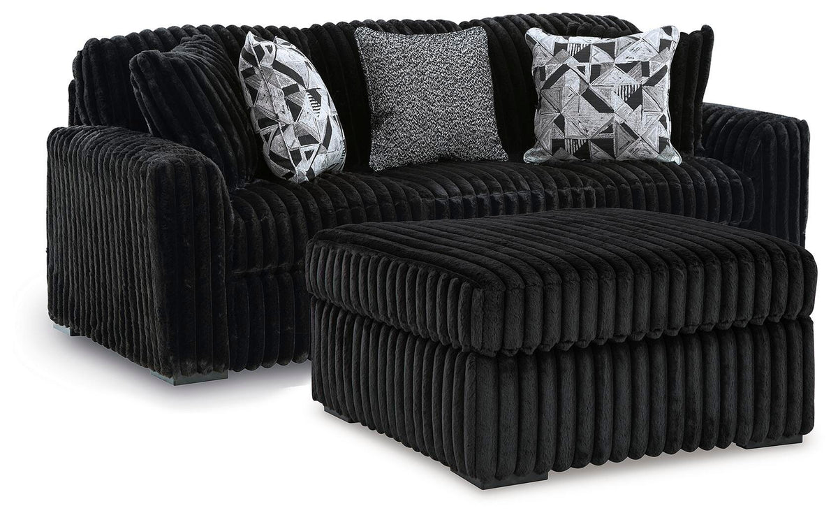 Midnight-Madness Sofa and Oversized Ottoman