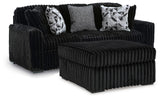 Midnight-Madness Sofa and Oversized Ottoman