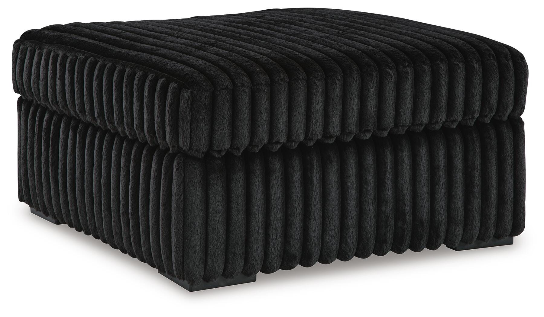 Midnight-Madness 4-Piece Sectional and Oversized Accent Ottoman