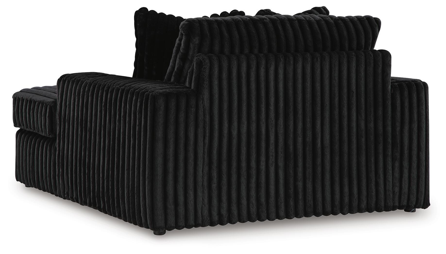 Midnight-Madness Oversized Chaise and Oversized Accent Ottoman