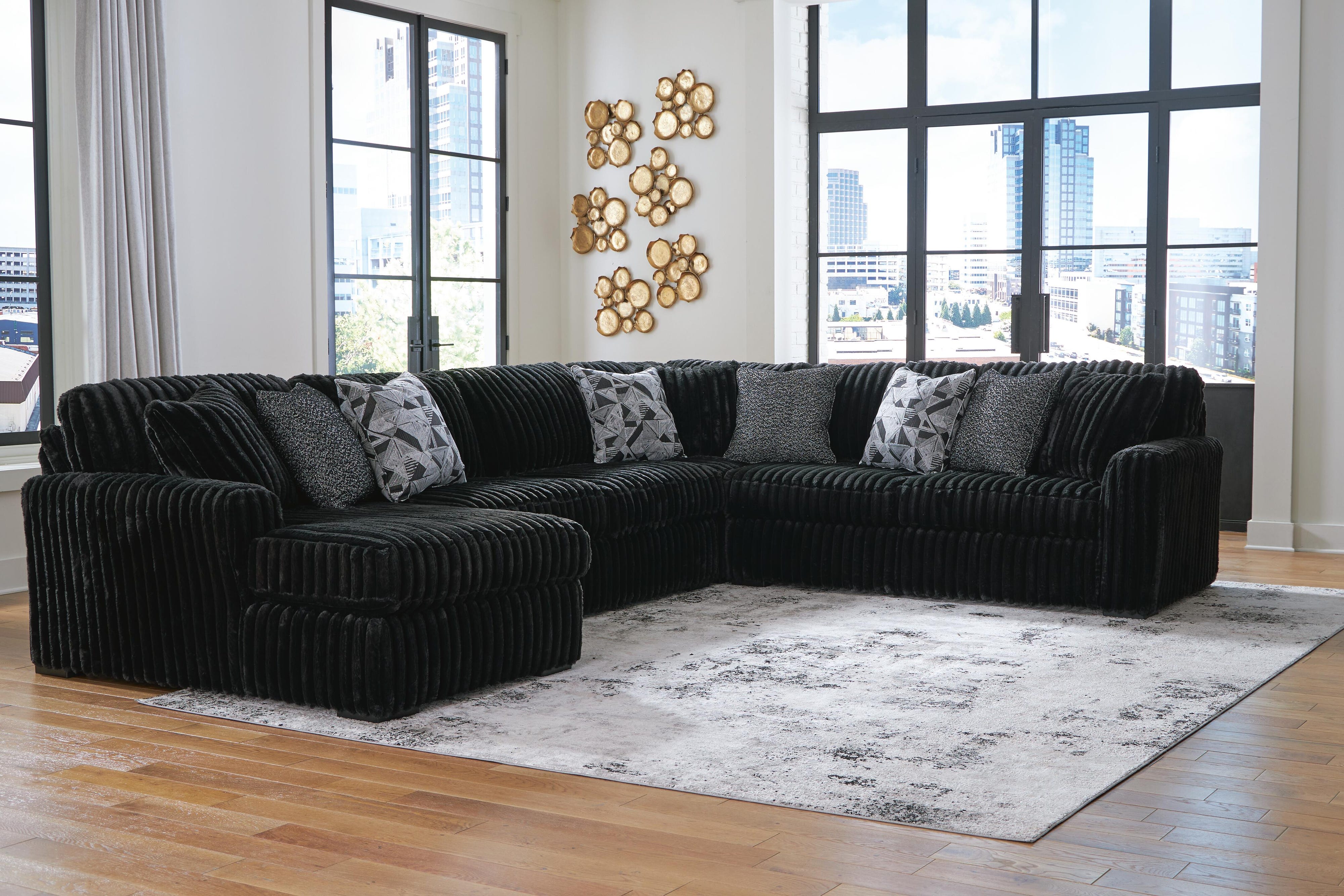 Midnight-Madness 4-Piece Sectional with Chaise