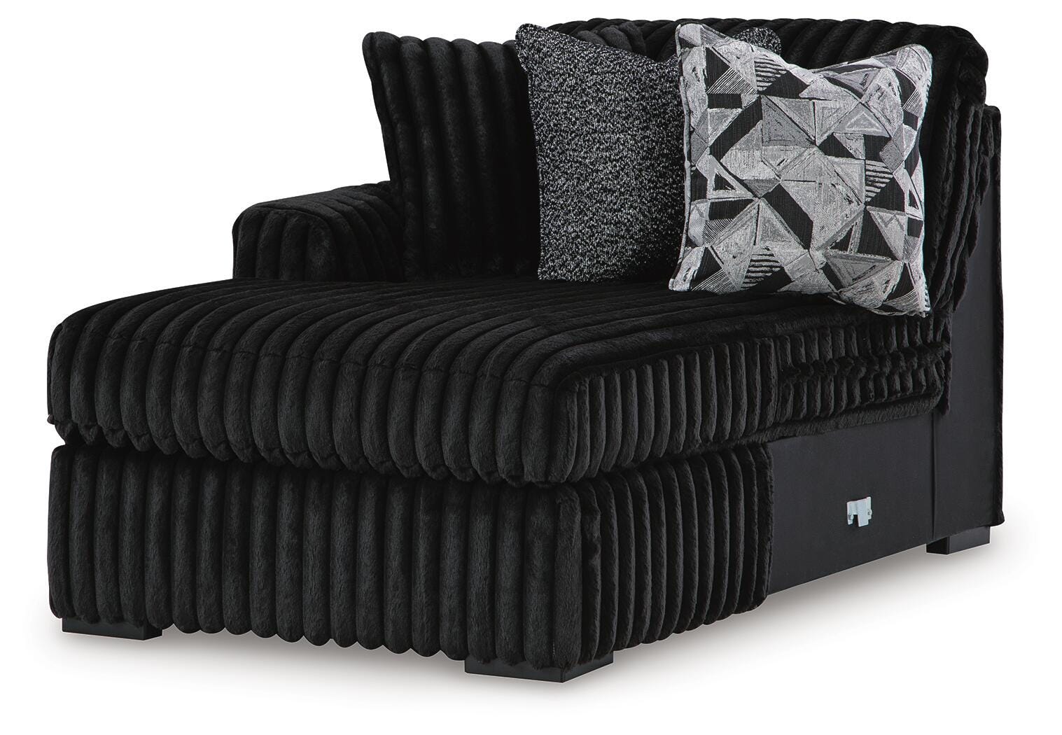 Midnight-Madness 3-Piece Double Chaise Sectional and Ottoman