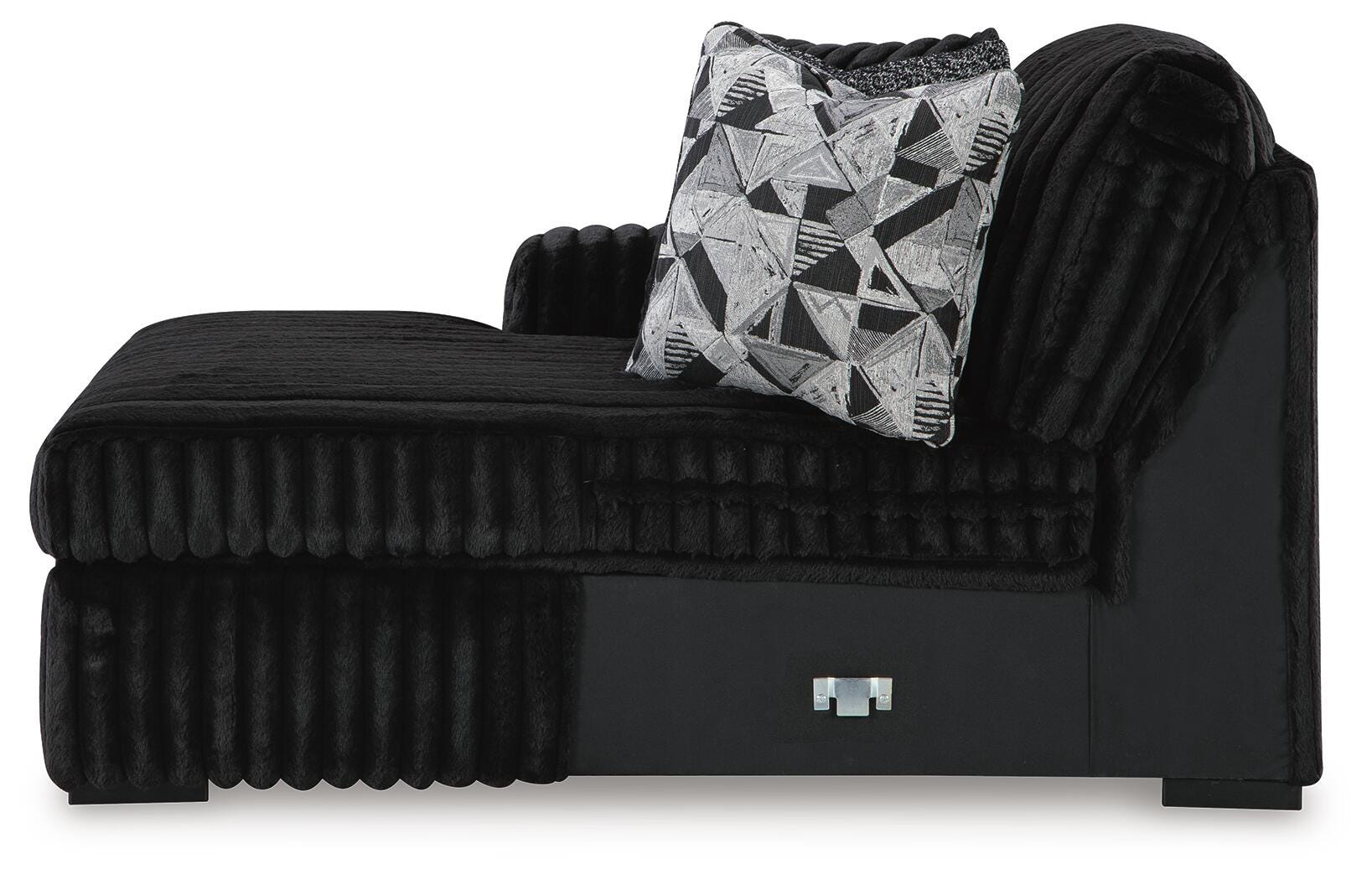 Midnight-Madness 3-Piece Double Chaise Sectional and Ottoman
