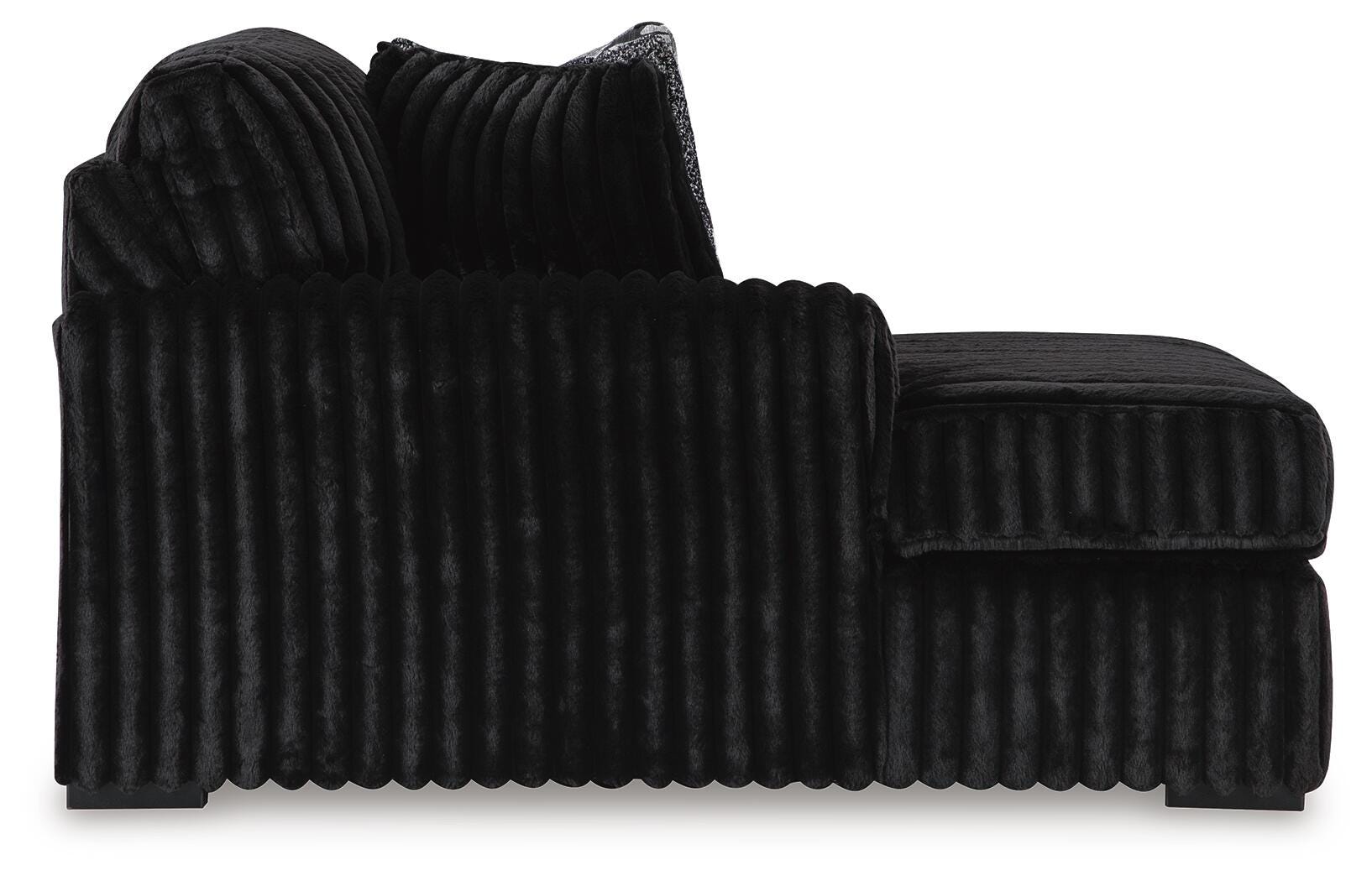 Midnight-Madness 3-Piece Double Chaise Sectional and Ottoman